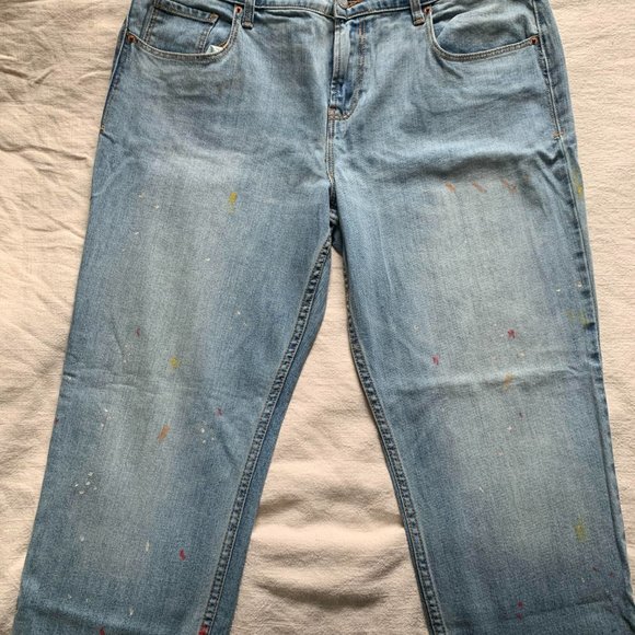 Old Navy Paint Splatter Boyfriend Strait Jeans - Size 12 - Picture 3 of 4